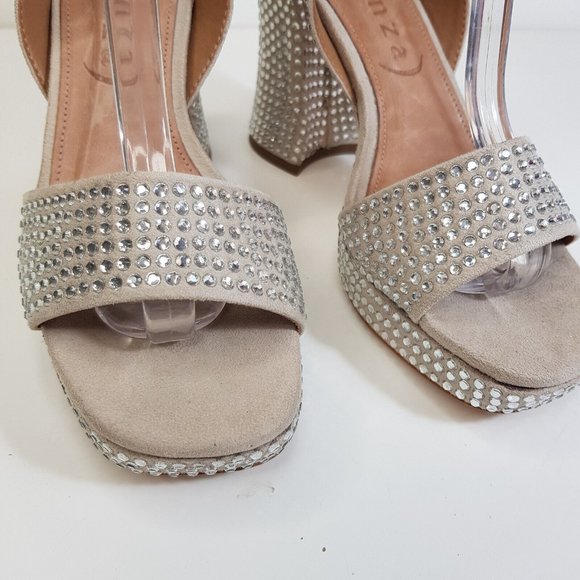Vicenza Gem Platform Heels Shoes Sandal UK 4 EU 37 Rhinestone Bling Party *Flaw - Picture 5 of 16